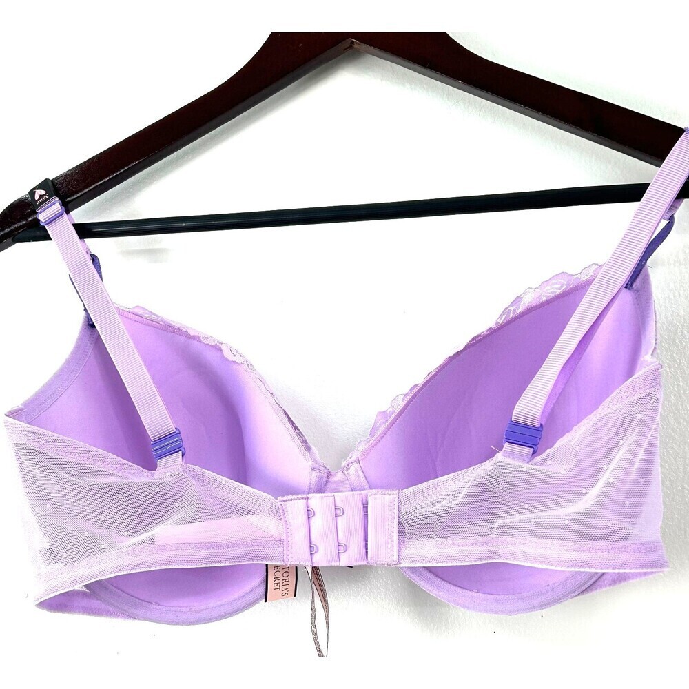 New Victorias Secret VS Womens Lined Demi Light Purple Lace Underwire Bra 36DD - Picture 7 of 10